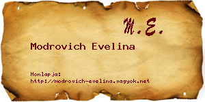 Modrovich Evelina névjegykártya